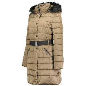 Trending Zipper Buttoned Women Warm Parka Jacket Durable Water & Wind Resistant <b>Fur</b> Hood Jacket With Customize Patches - Product Image 4