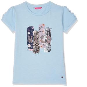 เซ็ตเสื้อยืดคอกลมสำหรับเด็กผู้หญิงเสื้อยืดผ้าฝ้ายธรรมชาติพิมพ์ลายดิจิตอลสีฟ้าสีชมพู - Product Image 5