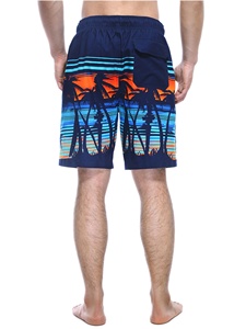 2025 nouvelle tendance d'été hommes 100% coton américain décontracté Shorts de bain 3D numérique imprimé Vintage chaud solide mi uni teint - Product Image 3