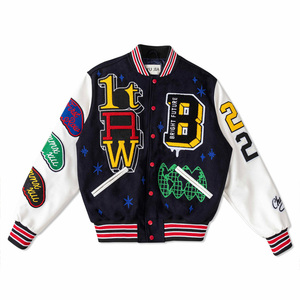 Marque privée personnalisée pour hommes vestes en toile quantité minimale de commande bas jaune Letterman Baseball Varsity Jacket Chenille Broderie Saison d'hiver - Product Image 4