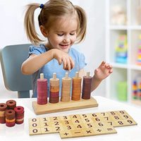 Juguetes de conteo de madera unisex, juguetes educativos de matemáticas y bloques de números, clasificador de formas para niños de todas las edades