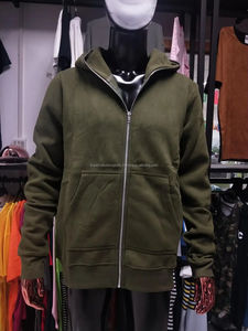 Venta al por mayor 100% algodón pesado Zip Hoodie Unisex Hombres de gran tamaño Full Zip Hoodie con logotipo personalizado con capucha Collar para el invierno - Product Image 4