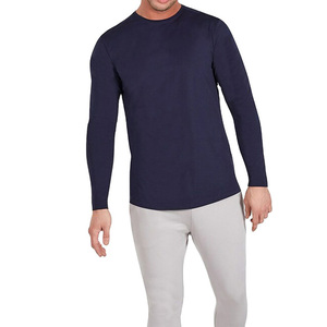 Conception personnalisée, qualité supérieure, vente en gros, meilleure vente, séchage rapide, couleur bleu marine, coton, personnalisé, manches longues, t-shirts pour hommes - Product Image 3
