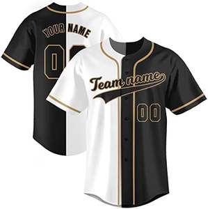 Personalizable hombres/mujeres Hip Hop deportes Fan béisbol Jersey transpirable Split Color impreso ropa deportiva nombre personalizado número - Product Image 1