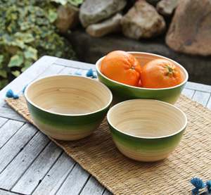 SPUN BAMBOO <b>BOWLS</b> VIETNAM HANDMADE 100% ORGANIC/ SPUN BAMBOO SALAD <b>BOWLS</b>/ BAMBOO <b>BOWLS</b> and SPOON CHEAPEST PRICE FROM ECO2GO - Product Image 6