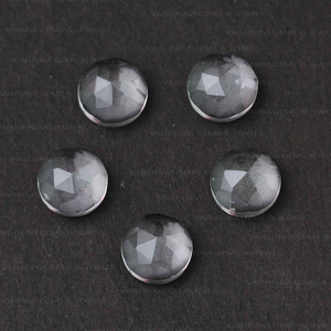 Venta al por mayor 10mm cristal transparente cuarzo rosa corte facetado piedra preciosa Natural parte posterior plana calibrada suelta joyería suministros - Product Image 2