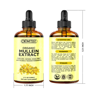Akciğerler Mullein yaprağı ekstresi takviyesi için özel etiket Mullein damlaları-akciğer ve bronşiyal temiz solunum sağlığı desteği - Product Image 2