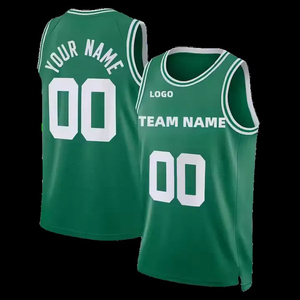 Dernier maillot de basket-ball personnalisé vert noir blanc couleur avec logo de broderie et uniforme 00 Tatum pressé à chaud pour la saison estivale - Product Image 4