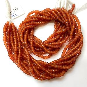 Perles en forme de rondelle à facettes en cornaline orange naturelle pour bijoux, vente en gros - Product Image 1