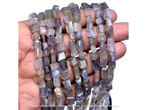Perles de pierres précieuses en forme de pépite à facettes en Labradorite Flashy naturelle pour la fabrication de bijoux à bricoler soi-même - Product Image 3