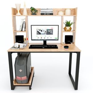 Benchtop CPU Stand with Wood Rubberwood Shelf - Product Image 2