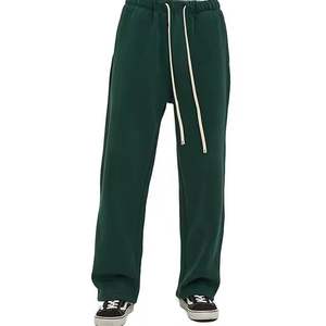 Pantalon de survêtement pour homme en molleton, taille élastique brodée personnalisée, coupe évasée épaisse, effet délavé vintage, décontracté et écologique - Product Image 6