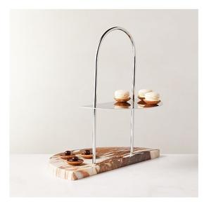 Hecho a mano hermoso soporte de pastel de Metal decoración del hogar Mesa superventas soporte de pastel de taza de dos niveles - Product Image 2