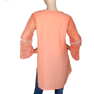 Women's Fancy Georgette <b>Top</b> - <b>Peach</b> - Product Image 2