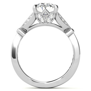 Bague de fiançailles SHREYA DIAM ovale florale en moissanite, argent 925 plaqué rhodium, sertissage à griffes, style classique de luxe pour femme - Product Image 6