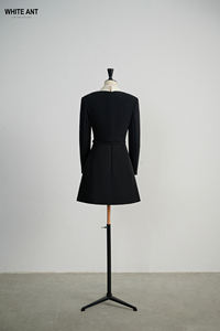 73% Polyester 17% Rayonne 10% Spandex Haute Qualité Vietnam Fabricants Robe Pour Femmes Best-seller PHOEBE MINI ROBE Avec Col - Product Image 4