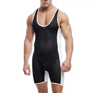 Setelan Singlet gulat gaya klasik Bodysuit angkat beban Singlet Angkat Berat SBD gulat Singlet untuk pria