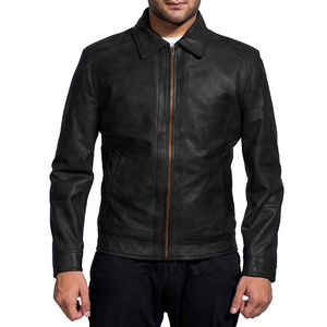 2025 veste en cuir pour hommes ou printemps automne moto Style cuir naturel coupe ajustée manteau personnalisé vestes en cuir SI-MLJ-028 - Product Image 4