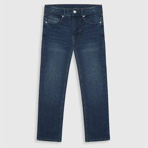 Jeans droits pour hommes de qualité supérieure, coupe classique, taille mi-haute, vêtements décontractés pour la saison automne-printemps, approvisionnement ODM - Product Image 3