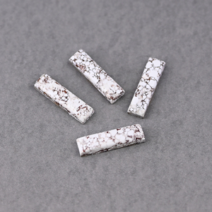 Rectángulo turquesa de caballo salvaje Natural, 6x23mm, fabricación de piedras preciosas sueltas, joyería hecha a mano de Plata de Ley 925, manitas finos - Product Image 6