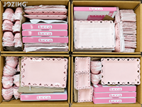 Ensemble de Plats à Dessert en Céramique Rose avec Dentelle Cœur Romantique, Plateau à Thé et Bols en Porcelaine Élégants, Vente en Gros, Stock Prêt, Vendu par Carton