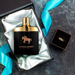 Lotion corporelle parfumée pour homme Callero 100ml - Couleurs assorties, flacon en verre, logo bronzé, emballé - Product Image 3