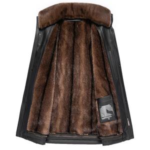 Camisa Casual de Invierno para Hombre de Cuero Natural con Cuello Alto y Forro Interior Desmontable, Impermeable, Transpirable y de Secado Rápido de Alta Gama - Product Image 4