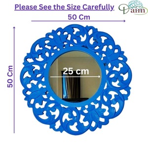 Vintage Style Round Solid Wood Frame Light-equipped Smart Bathroom Mirror Wall-mounted Bathroom Mirror - Product Image 5