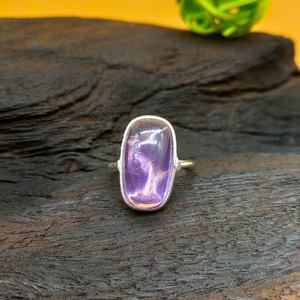 <b>Boho</b> Style 925 Sterling <b>Silver</b> <b>Ring</b> Trendy Artisan Crafted Amethyst Pear Cut for Wedding Party Wholesale Jewelry - Product Image 2