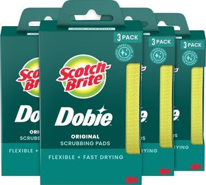แผ่นขัดอเนกประสงค์ Scotch-Brite Dobie Non-Scratch แพ็ค 12 ชิ้น (6 แพ็ค แพ็คละ 2 ชิ้น) - Product Image 1