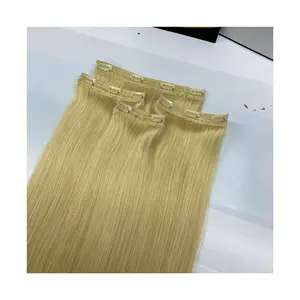 Fermaglio vietnamita vergine Remy doppia trama 100% capelli umani in estensione capelli biondi colore capelli umani