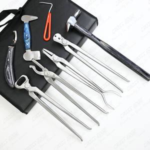 High Quality Sharp Hoof Knife Farrier kit Hoof Clincher Tool Nail Nipper 13 Inch Hot Fit <b>Tong</b> Steel Buffer with <b>Wooden</b> Handle - Product Image 1