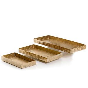 Plateau de service alimentaire en marbre blanc moderne Poignées noires Forme rectangulaire Vaisselle de mariage Taille et forme personnalisées Prix de gros - Product Image 3