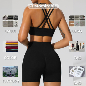 Conjunto Deportivo de Yoga para Mujer de Talla Grande, de Alta Calidad, Diseño Sólido, 2 Piezas, Incluye Pantalones Cortos, Fabricante Personalizado - Product Image 6