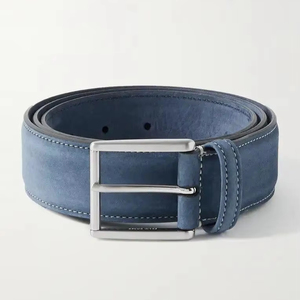 Épingle personnalisée en cuir suédé bleu glace pour boucle de ceinture en peau de vache Style décontracté avec boucle en alliage de Divine International - Product Image 1