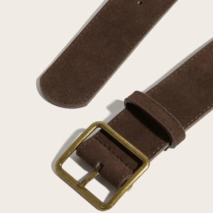 Vestido Moda Logotipo personalizado Oro Plata Negro G Placa Hebilla Hombres Cinturón de cuero genuino - Product Image 3