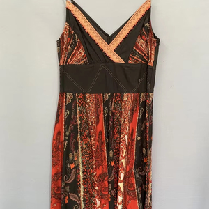 Robe western en coton avec logo personnalisé pour femmes pour l'été robe longue élégante été décontracté sans manches rétro ethnique - Product Image 1