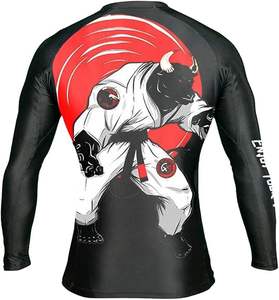 Haute qualité sur mesure à manches courtes Compression Fitness Gym chemises personnalisé sublimé BJJ Rashguard chemises hommes MMA Rash Guard - Product Image 4
