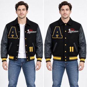 Chaquetas Varsity de Cuero Reforzado de Alta Resistencia, Costuras Dobles en la Parte Delantera, Ropa de Invierno Premium Transpirable y Ecológica - Product Image 1