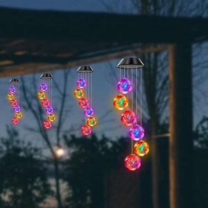 Carillon solaire LED à suspendre en forme d'oiseau colibri en ciment, fait main, pour décoration de <span class=keywords><strong>jardin</strong></span> extérieur - Product Image 3