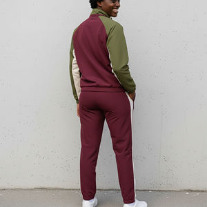 Chándal OEM estilo Hip Hop informal color bloque paneles chándal 100% nailon a prueba de viento ligero cálido ropa de gimnasio conjuntos de mujer - Product Image 2