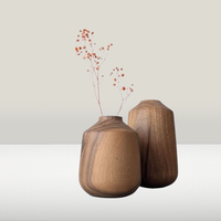 Vas Bunga Kayu Desain Minimalis Bambu Ramah Lingkungan Logo Terukir Dekorasi Rumah Modern