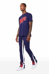 กางเกงขาบานสำหรับผู้ชายกางเกงวิ่งขายาวของผู้ชายกางเกงขาบานเอวปานกลางผ้าคอตตอน100% ออกแบบได้ตามที่ต้องการ OEM - Product Image 2