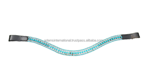 Meilleure qualité en cuir de qualité supérieure Horse Brow Band Bling Crystal Strass décoratifs Top grossiste pour les produits du cheval - Product Image 3