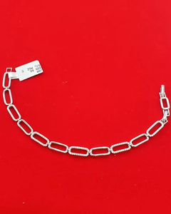 <b>925</b> <b>Sterling</b> <b>Silver</b> <b>Bracelet</b> with Moissanite Diamond White Gold Hip Hop Jewelry for Women for Parties and Gifts - Product Image 1