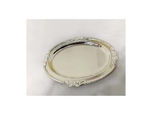 Lujosa, moderna, personalizada, estilo árabe, chapada en plata, ovalada, bandeja de metal para servir chocolate, hecha a mano, decorativa reutilizable para comida - Product Image 6