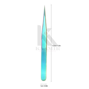 Nouveauté KAAMIR INSTRUMENTS KI-EL-10 Pince à épiler pour cils en acier inoxydable de haute qualité, pointe lisse de 10 mm, durable et légère - Product Image 5