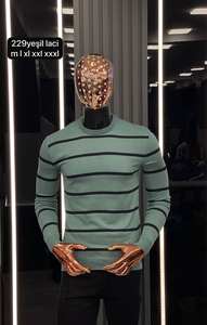 Suéter informal de otoño para hombre para cuello Polo manga larga cremallera calor cálido Cachemira Mohair estampado Jacquard Logo botón raya letra. - Product Image 2