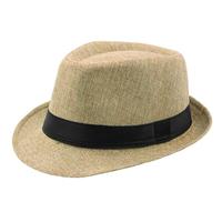 Gorra de Sol de Paja de Panamá Color Camel para Hombre y Mujer, Estilo Casual, para Viajes de Verano, con Visera Corta, Logotipo Personalizado, para Actividades al Aire Libre