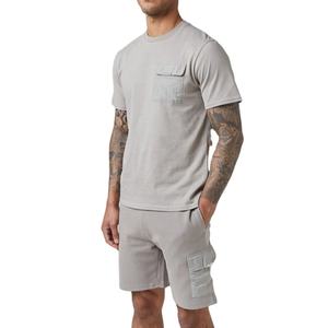 Conjunto deportivo de algodón para hombre, estilo streetwear, con pantalones cortos para correr, chándal de gimnasio y conjunto de 2 piezas de pantalones cortos transpirables con camiseta para hombre. - Product Image 1